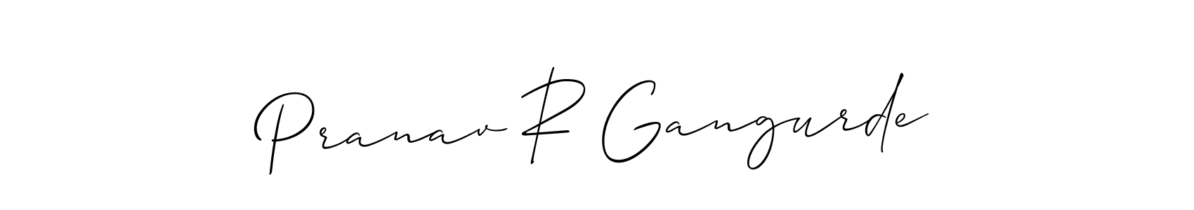 It looks lik you need a new signature style for name Pranav R Gangurde. Design unique handwritten (Allison_Script) signature with our free signature maker in just a few clicks. Pranav R Gangurde signature style 2 images and pictures png