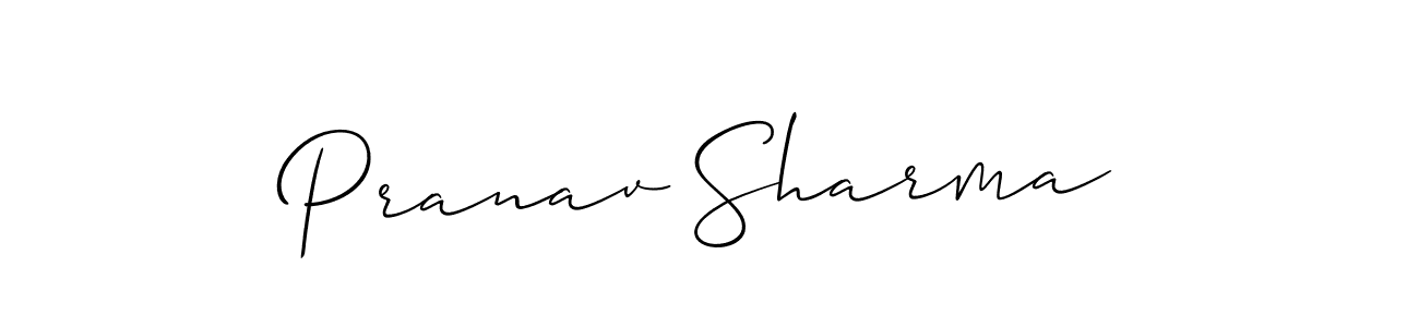 Make a beautiful signature design for name Pranav Sharma. With this signature (Allison_Script) style, you can create a handwritten signature for free. Pranav Sharma signature style 2 images and pictures png