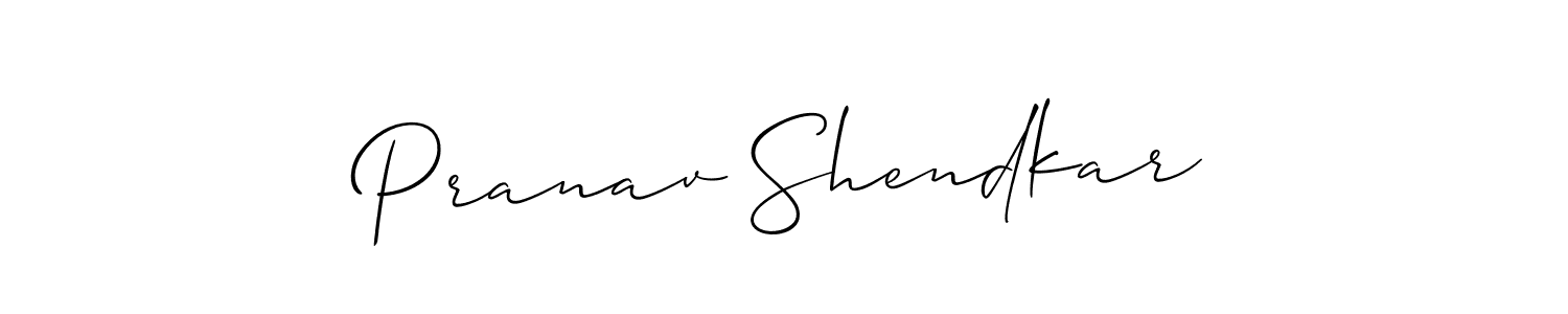 Make a beautiful signature design for name Pranav Shendkar. With this signature (Allison_Script) style, you can create a handwritten signature for free. Pranav Shendkar signature style 2 images and pictures png