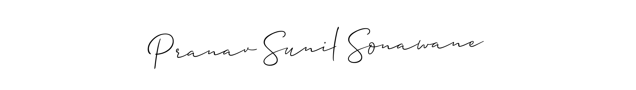 Design your own signature with our free online signature maker. With this signature software, you can create a handwritten (Allison_Script) signature for name Pranav Sunil Sonawane. Pranav Sunil Sonawane signature style 2 images and pictures png