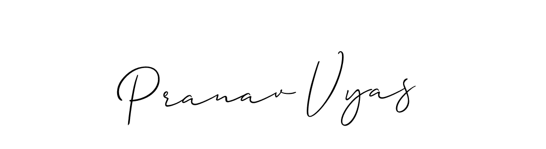 How to make Pranav Vyas name signature. Use Allison_Script style for creating short signs online. This is the latest handwritten sign. Pranav Vyas signature style 2 images and pictures png