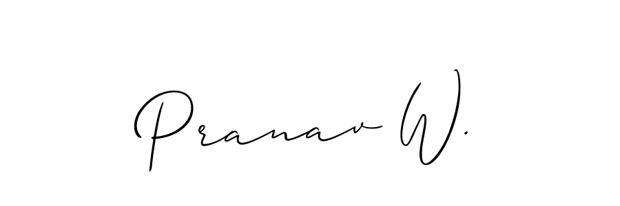 Design your own signature with our free online signature maker. With this signature software, you can create a handwritten (Allison_Script) signature for name Pranav W.. Pranav W. signature style 2 images and pictures png