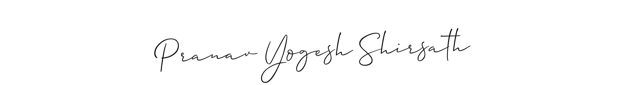 Allison_Script is a professional signature style that is perfect for those who want to add a touch of class to their signature. It is also a great choice for those who want to make their signature more unique. Get Pranav Yogesh Shirsath name to fancy signature for free. Pranav Yogesh Shirsath signature style 2 images and pictures png