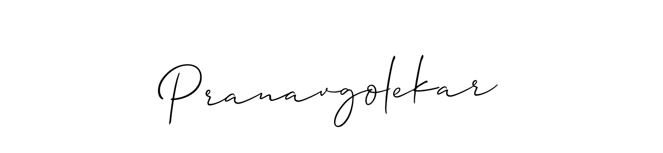 Create a beautiful signature design for name Pranavgolekar. With this signature (Allison_Script) fonts, you can make a handwritten signature for free. Pranavgolekar signature style 2 images and pictures png
