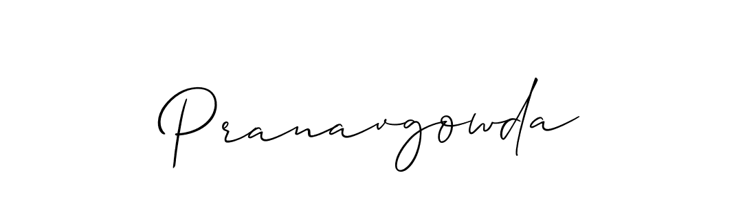 Make a beautiful signature design for name Pranavgowda. With this signature (Allison_Script) style, you can create a handwritten signature for free. Pranavgowda signature style 2 images and pictures png