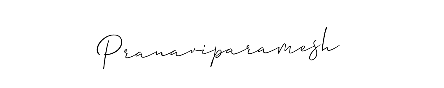 Make a beautiful signature design for name Pranaviparamesh. With this signature (Allison_Script) style, you can create a handwritten signature for free. Pranaviparamesh signature style 2 images and pictures png