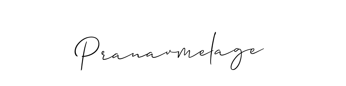 Use a signature maker to create a handwritten signature online. With this signature software, you can design (Allison_Script) your own signature for name Pranavmelage. Pranavmelage signature style 2 images and pictures png