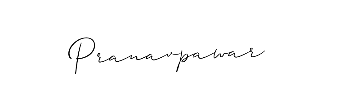 Make a beautiful signature design for name Pranavpawar. With this signature (Allison_Script) style, you can create a handwritten signature for free. Pranavpawar signature style 2 images and pictures png