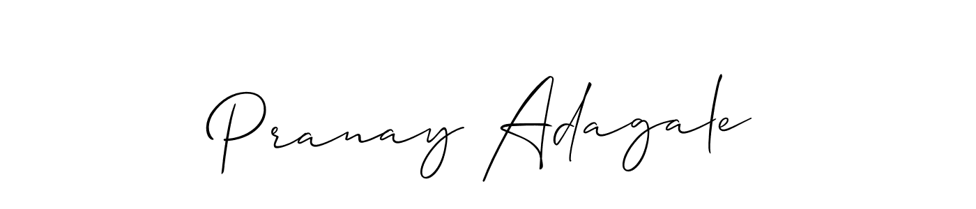 Also You can easily find your signature by using the search form. We will create Pranay Adagale name handwritten signature images for you free of cost using Allison_Script sign style. Pranay Adagale signature style 2 images and pictures png