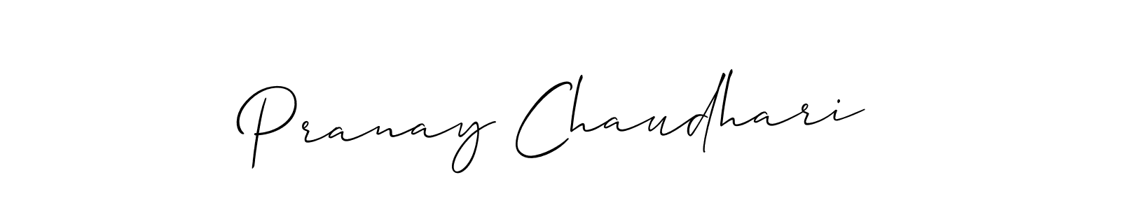 How to make Pranay Chaudhari signature? Allison_Script is a professional autograph style. Create handwritten signature for Pranay Chaudhari name. Pranay Chaudhari signature style 2 images and pictures png