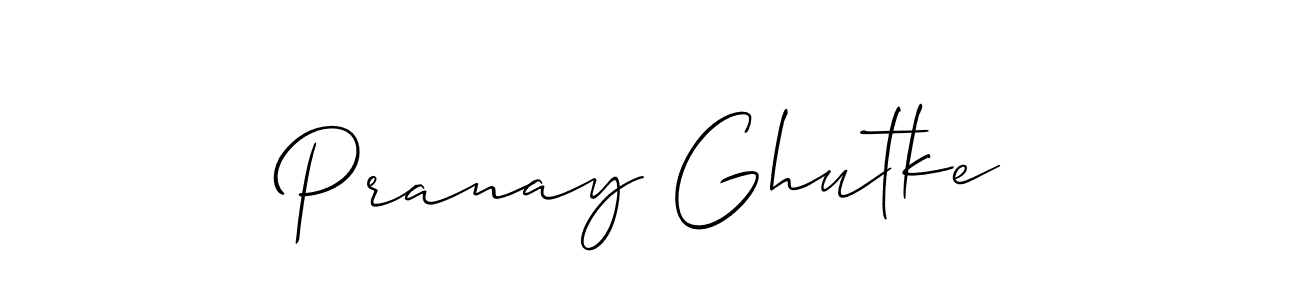 Make a beautiful signature design for name Pranay Ghutke. With this signature (Allison_Script) style, you can create a handwritten signature for free. Pranay Ghutke signature style 2 images and pictures png