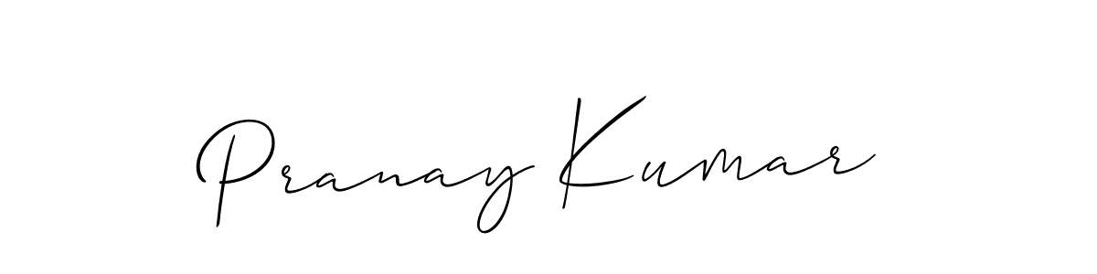 Pranay Kumar stylish signature style. Best Handwritten Sign (Allison_Script) for my name. Handwritten Signature Collection Ideas for my name Pranay Kumar. Pranay Kumar signature style 2 images and pictures png