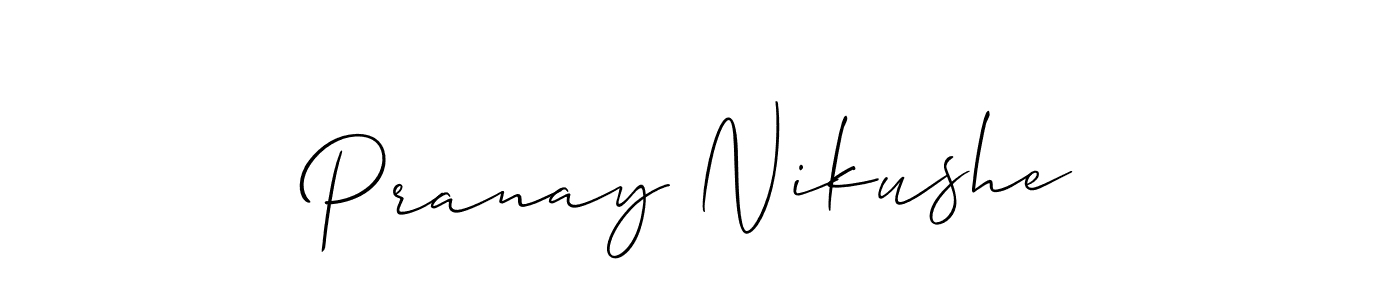 You can use this online signature creator to create a handwritten signature for the name Pranay Nikushe. This is the best online autograph maker. Pranay Nikushe signature style 2 images and pictures png