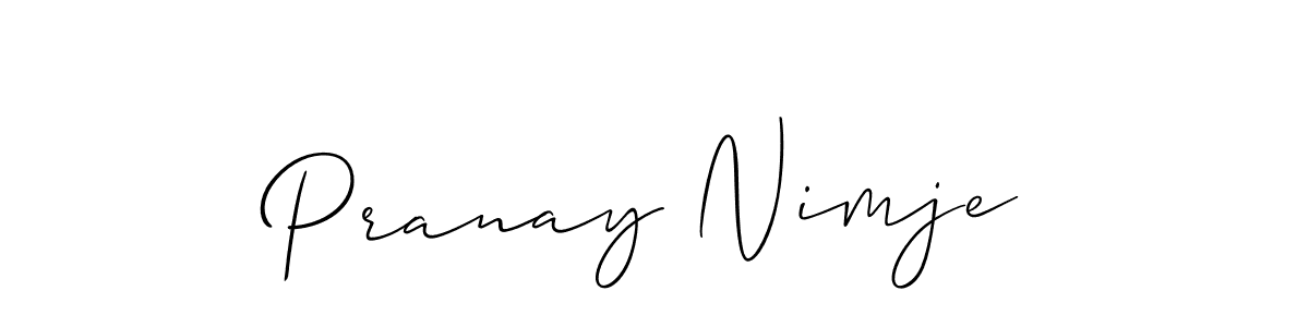 Use a signature maker to create a handwritten signature online. With this signature software, you can design (Allison_Script) your own signature for name Pranay Nimje. Pranay Nimje signature style 2 images and pictures png