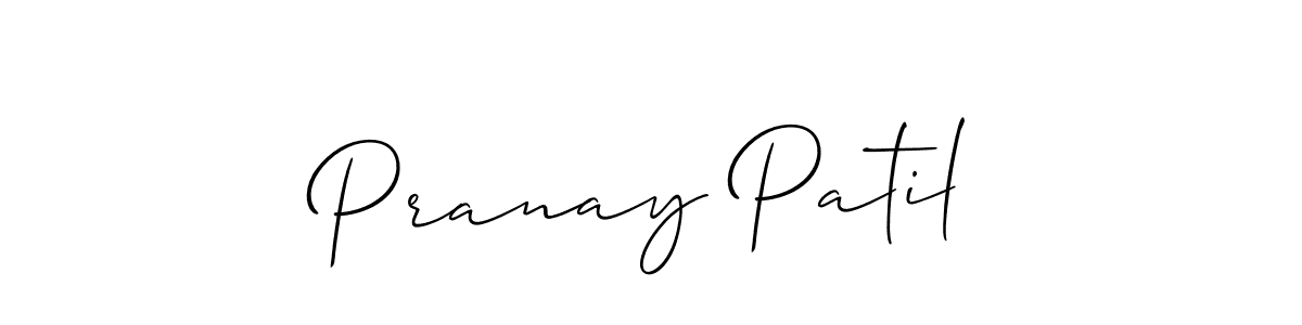 Make a beautiful signature design for name Pranay Patil. With this signature (Allison_Script) style, you can create a handwritten signature for free. Pranay Patil signature style 2 images and pictures png