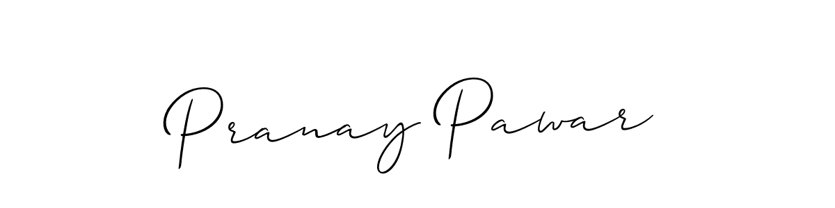 Also we have Pranay Pawar name is the best signature style. Create professional handwritten signature collection using Allison_Script autograph style. Pranay Pawar signature style 2 images and pictures png