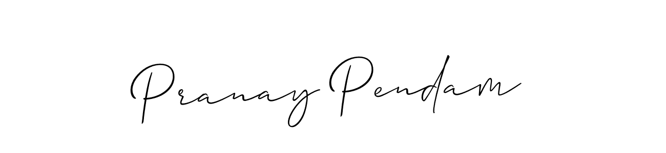 Design your own signature with our free online signature maker. With this signature software, you can create a handwritten (Allison_Script) signature for name Pranay Pendam. Pranay Pendam signature style 2 images and pictures png