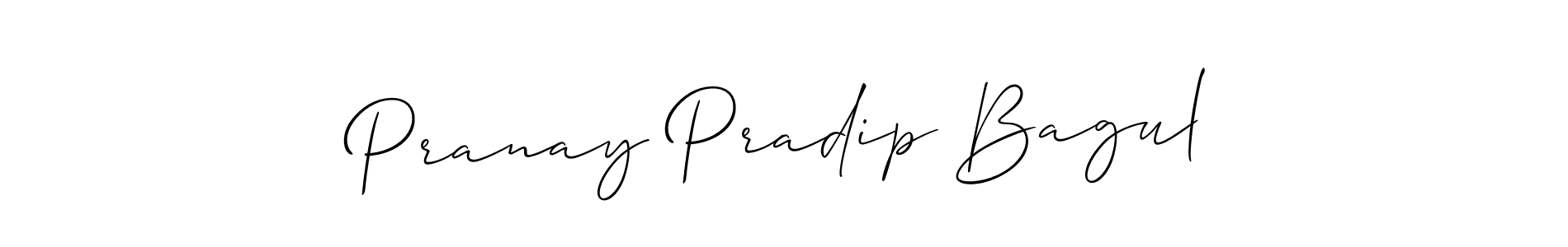The best way (Allison_Script) to make a short signature is to pick only two or three words in your name. The name Pranay Pradip Bagul include a total of six letters. For converting this name. Pranay Pradip Bagul signature style 2 images and pictures png
