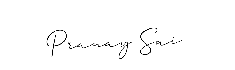 How to make Pranay Sai name signature. Use Allison_Script style for creating short signs online. This is the latest handwritten sign. Pranay Sai signature style 2 images and pictures png