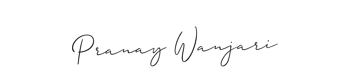 Create a beautiful signature design for name Pranay Wanjari. With this signature (Allison_Script) fonts, you can make a handwritten signature for free. Pranay Wanjari signature style 2 images and pictures png