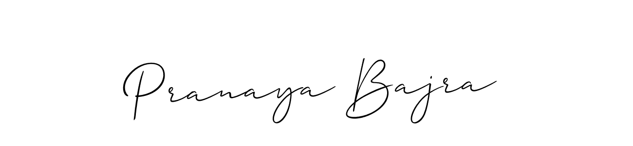 Design your own signature with our free online signature maker. With this signature software, you can create a handwritten (Allison_Script) signature for name Pranaya Bajra. Pranaya Bajra signature style 2 images and pictures png