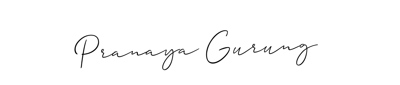 Also we have Pranaya Gurung name is the best signature style. Create professional handwritten signature collection using Allison_Script autograph style. Pranaya Gurung signature style 2 images and pictures png