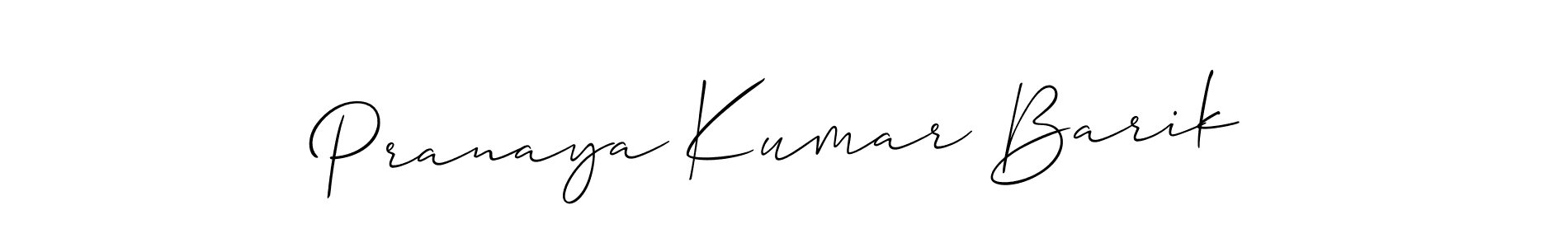 Similarly Allison_Script is the best handwritten signature design. Signature creator online .You can use it as an online autograph creator for name Pranaya Kumar Barik. Pranaya Kumar Barik signature style 2 images and pictures png