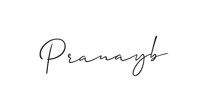 Make a beautiful signature design for name Pranayb. With this signature (Allison_Script) style, you can create a handwritten signature for free. Pranayb signature style 2 images and pictures png
