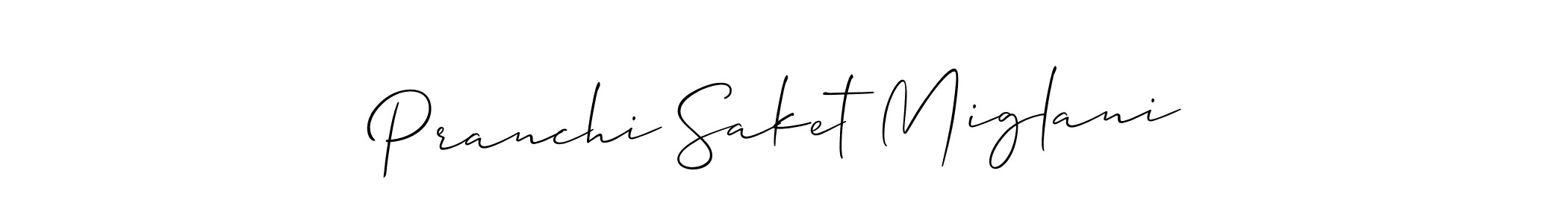 Similarly Allison_Script is the best handwritten signature design. Signature creator online .You can use it as an online autograph creator for name Pranchi Saket Miglani. Pranchi Saket Miglani signature style 2 images and pictures png