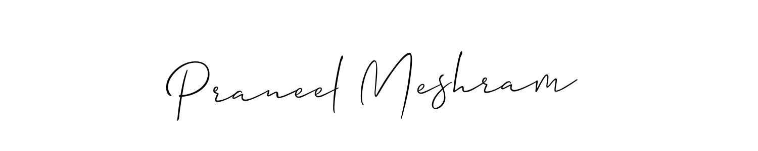 Praneel Meshram stylish signature style. Best Handwritten Sign (Allison_Script) for my name. Handwritten Signature Collection Ideas for my name Praneel Meshram. Praneel Meshram signature style 2 images and pictures png