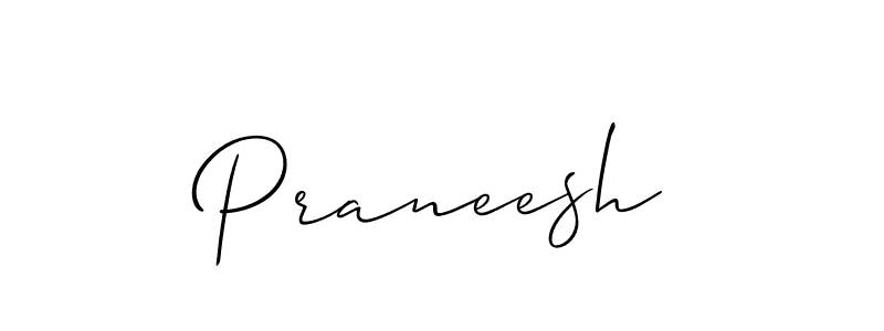 How to make Praneesh name signature. Use Allison_Script style for creating short signs online. This is the latest handwritten sign. Praneesh signature style 2 images and pictures png