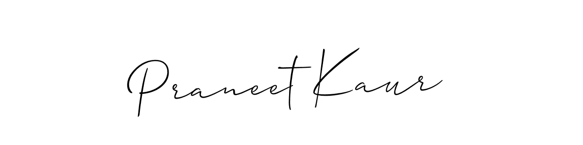 Similarly Allison_Script is the best handwritten signature design. Signature creator online .You can use it as an online autograph creator for name Praneet Kaur. Praneet Kaur signature style 2 images and pictures png