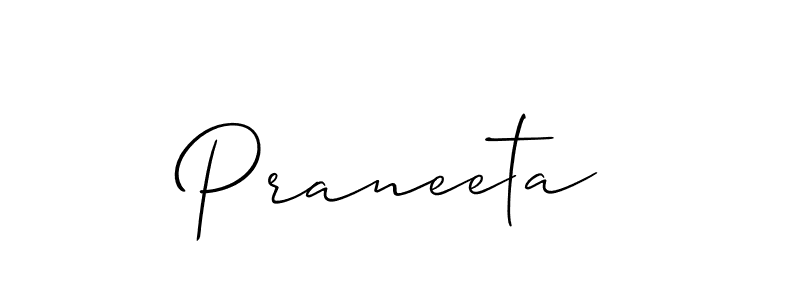 Praneeta stylish signature style. Best Handwritten Sign (Allison_Script) for my name. Handwritten Signature Collection Ideas for my name Praneeta. Praneeta signature style 2 images and pictures png