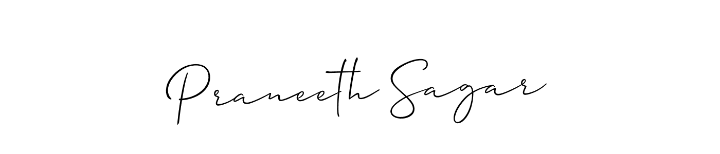 You should practise on your own different ways (Allison_Script) to write your name (Praneeth Sagar) in signature. don't let someone else do it for you. Praneeth Sagar signature style 2 images and pictures png