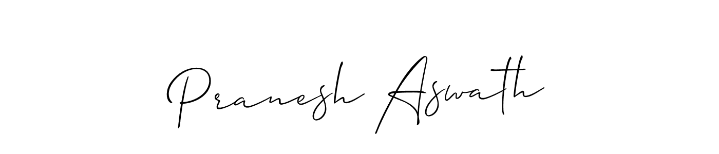 Make a short Pranesh Aswath signature style. Manage your documents anywhere anytime using Allison_Script. Create and add eSignatures, submit forms, share and send files easily. Pranesh Aswath signature style 2 images and pictures png