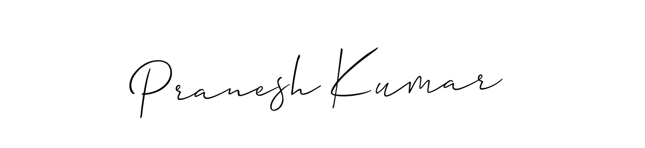 Design your own signature with our free online signature maker. With this signature software, you can create a handwritten (Allison_Script) signature for name Pranesh Kumar. Pranesh Kumar signature style 2 images and pictures png