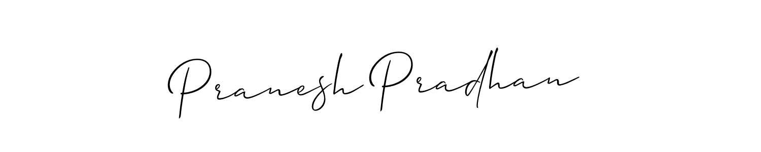 Pranesh Pradhan stylish signature style. Best Handwritten Sign (Allison_Script) for my name. Handwritten Signature Collection Ideas for my name Pranesh Pradhan. Pranesh Pradhan signature style 2 images and pictures png