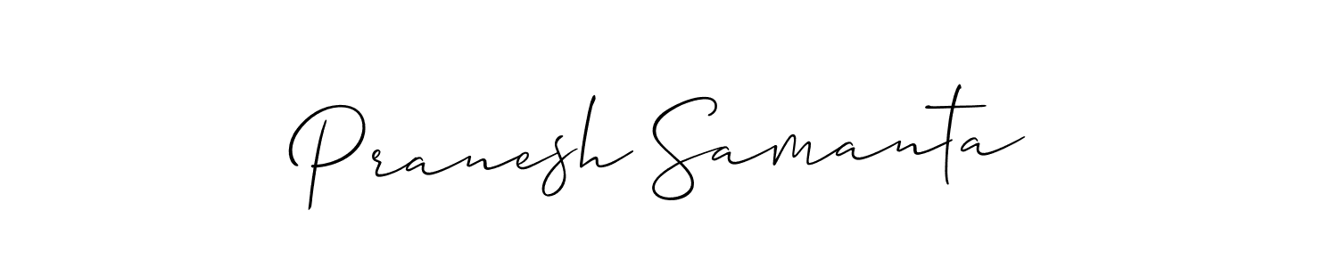 How to make Pranesh Samanta name signature. Use Allison_Script style for creating short signs online. This is the latest handwritten sign. Pranesh Samanta signature style 2 images and pictures png