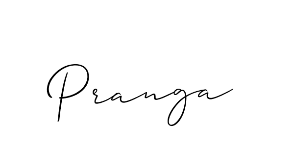 Use a signature maker to create a handwritten signature online. With this signature software, you can design (Allison_Script) your own signature for name Pranga. Pranga signature style 2 images and pictures png