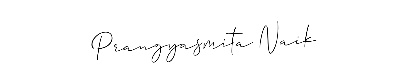 Also we have Prangyasmita Naik name is the best signature style. Create professional handwritten signature collection using Allison_Script autograph style. Prangyasmita Naik signature style 2 images and pictures png