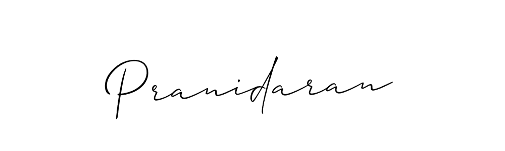How to make Pranidaran name signature. Use Allison_Script style for creating short signs online. This is the latest handwritten sign. Pranidaran signature style 2 images and pictures png