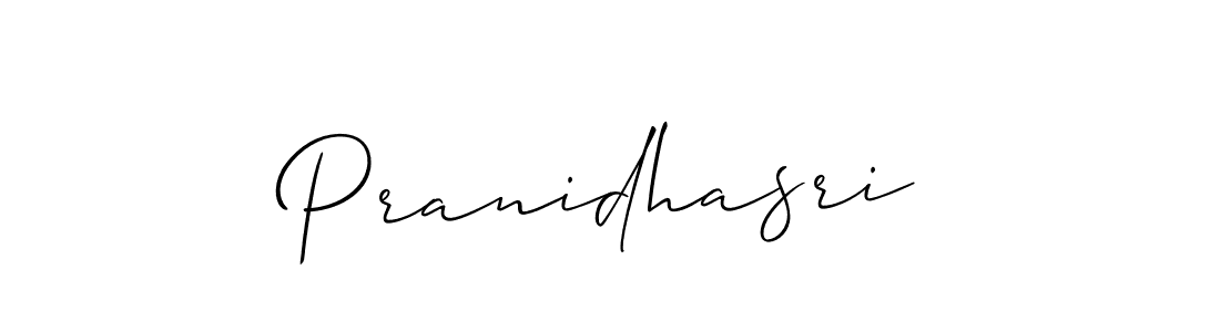 Design your own signature with our free online signature maker. With this signature software, you can create a handwritten (Allison_Script) signature for name Pranidhasri. Pranidhasri signature style 2 images and pictures png