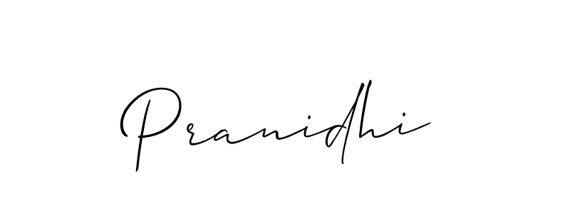 Create a beautiful signature design for name Pranidhi. With this signature (Allison_Script) fonts, you can make a handwritten signature for free. Pranidhi signature style 2 images and pictures png