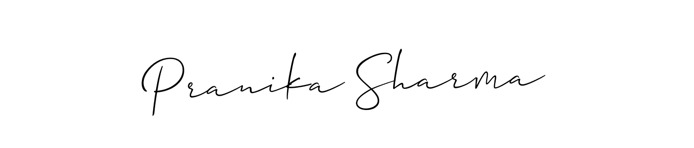 Create a beautiful signature design for name Pranika Sharma. With this signature (Allison_Script) fonts, you can make a handwritten signature for free. Pranika Sharma signature style 2 images and pictures png