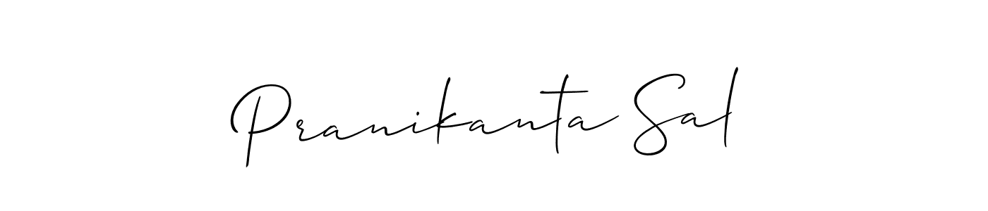 Create a beautiful signature design for name Pranikanta Sal. With this signature (Allison_Script) fonts, you can make a handwritten signature for free. Pranikanta Sal signature style 2 images and pictures png