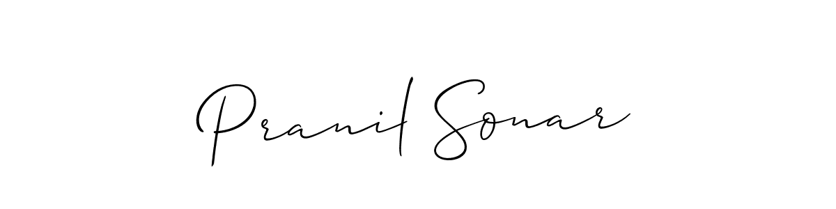 Also You can easily find your signature by using the search form. We will create Pranil Sonar name handwritten signature images for you free of cost using Allison_Script sign style. Pranil Sonar signature style 2 images and pictures png