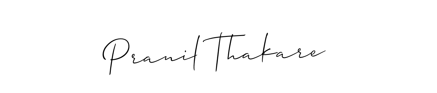 Also we have Pranil Thakare name is the best signature style. Create professional handwritten signature collection using Allison_Script autograph style. Pranil Thakare signature style 2 images and pictures png