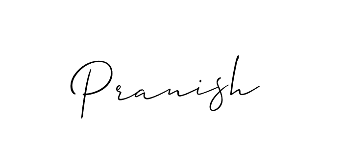 How to make Pranish signature? Allison_Script is a professional autograph style. Create handwritten signature for Pranish name. Pranish signature style 2 images and pictures png