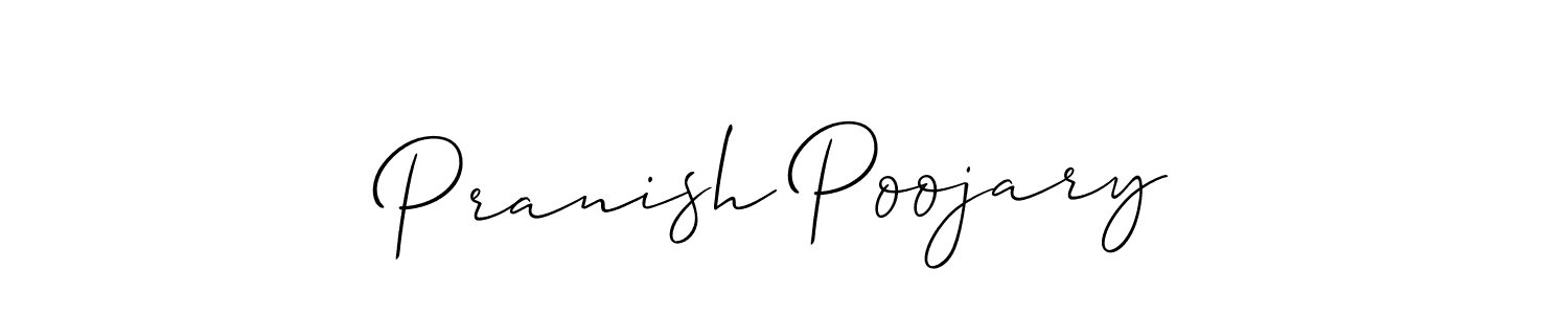 How to Draw Pranish Poojary signature style? Allison_Script is a latest design signature styles for name Pranish Poojary. Pranish Poojary signature style 2 images and pictures png