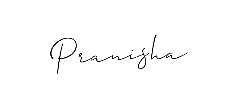 Also we have Pranisha name is the best signature style. Create professional handwritten signature collection using Allison_Script autograph style. Pranisha signature style 2 images and pictures png